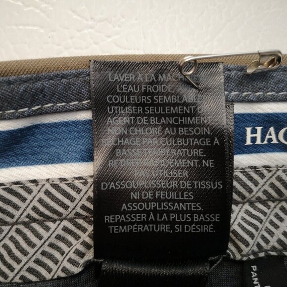 NWT Haggar Cool Right Men's Size 42/32 Flat Front Straight Fit Tan Pants - Picture 5 of 16